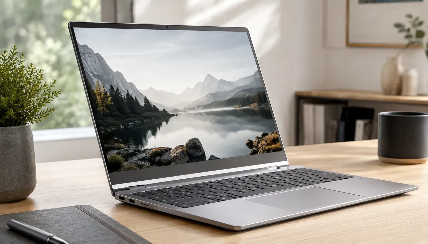 Premium refurbished laptop met een metalen behuizing van aluminium en magnesium