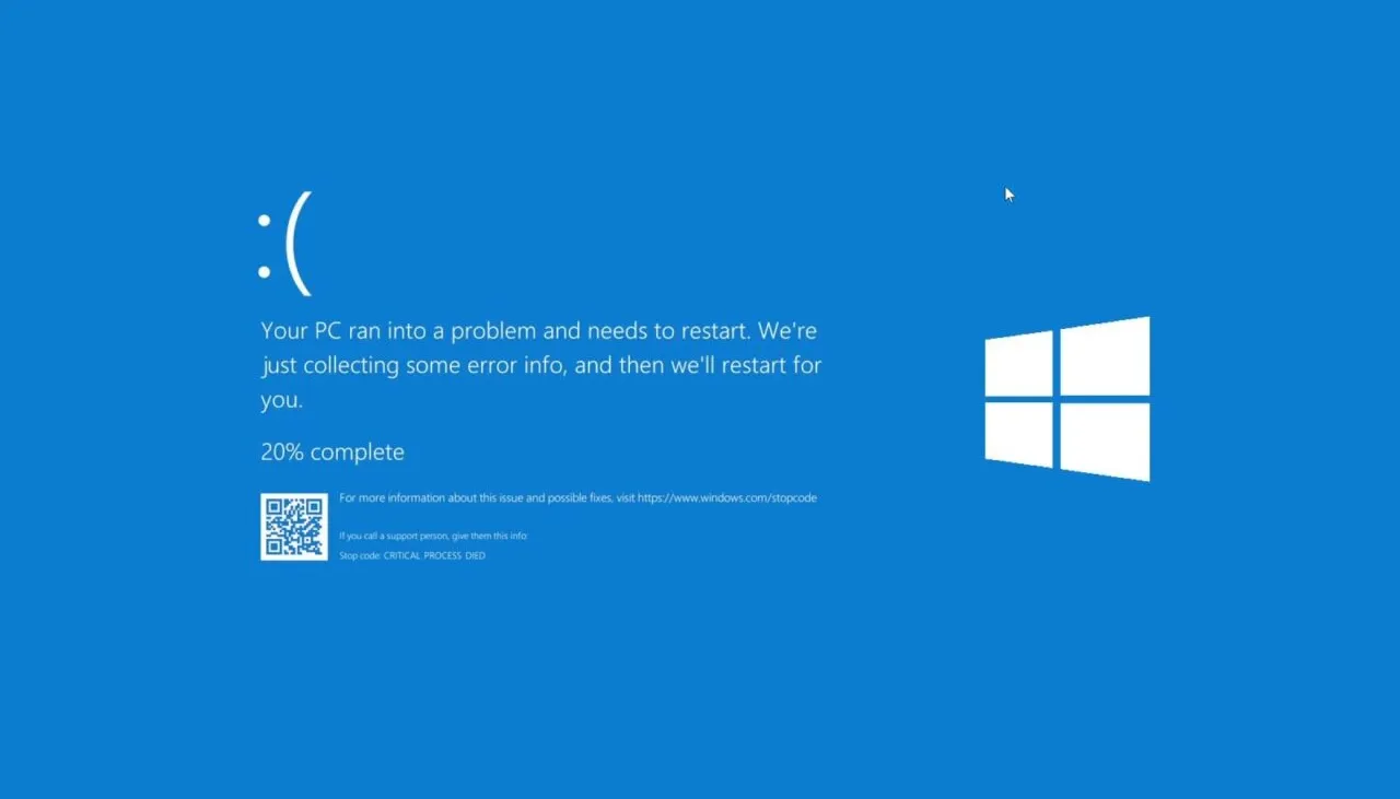 Blue screen of death